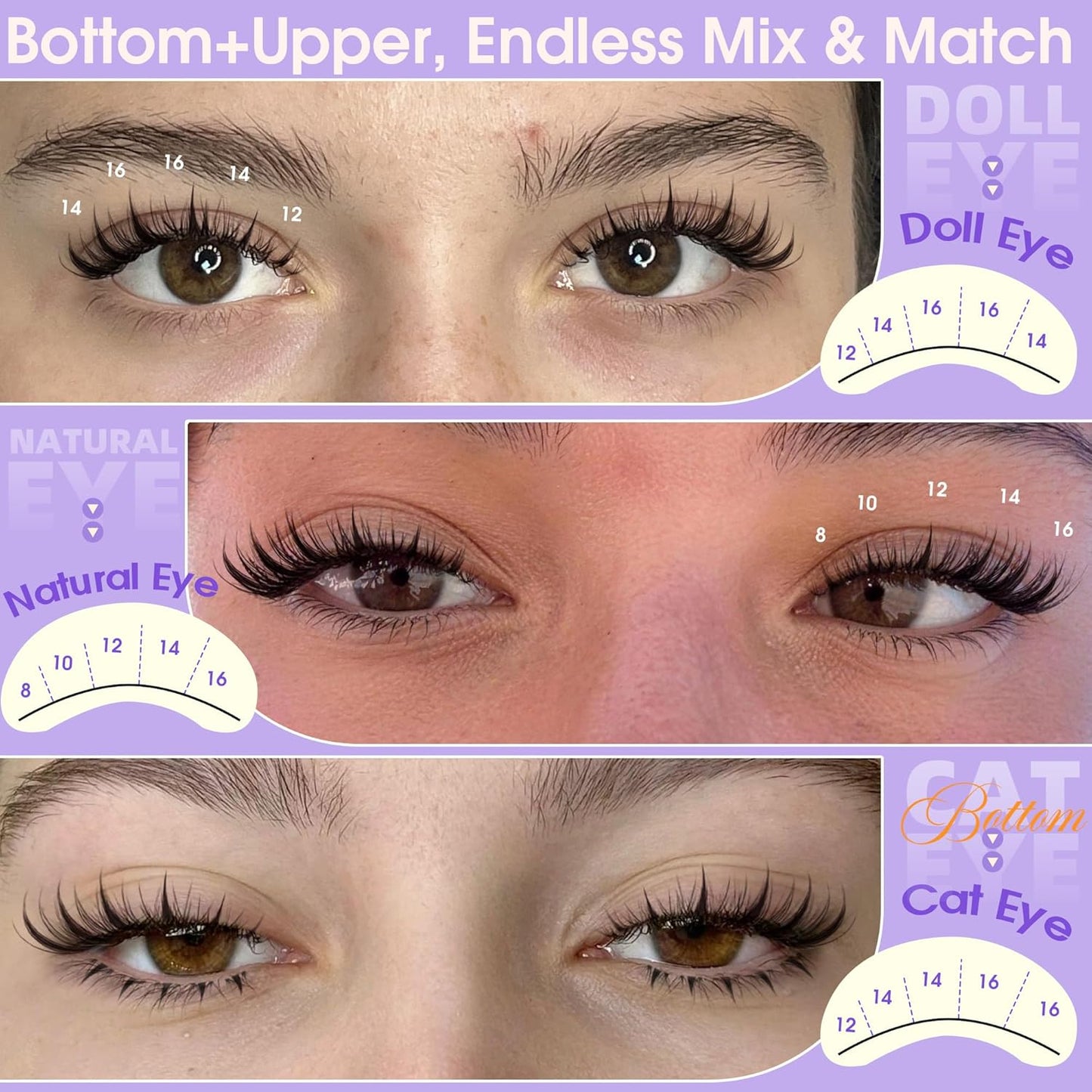 Fairy Lash Clusters - Manga Eyelash Extensions with Bottom Lashes | Natural Wispy Spikes for Daily Makeup