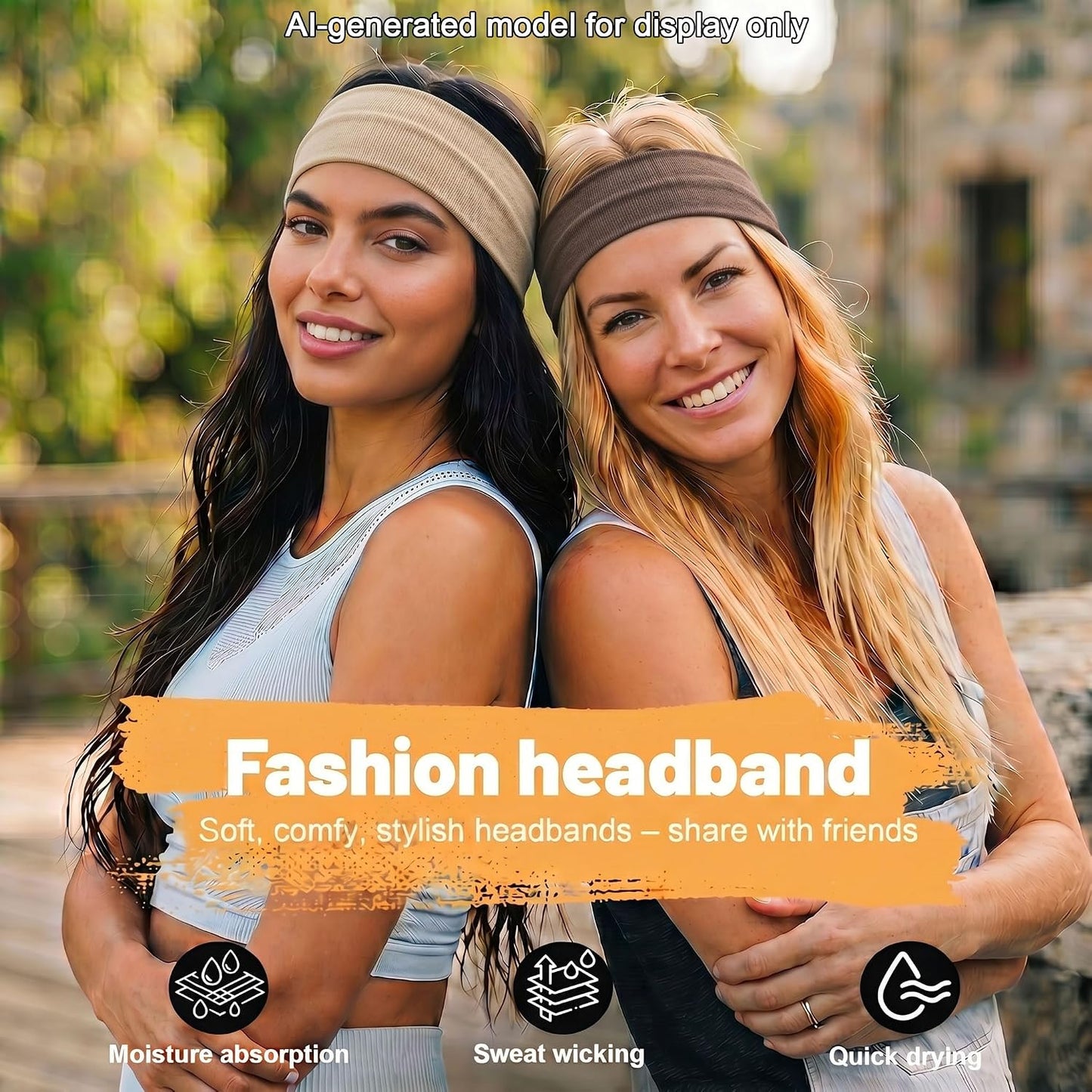 Non-Slip Headbands for Women - Soft Cotton Elastic Hairbands for Gym & Running | 3 Pack with Bag