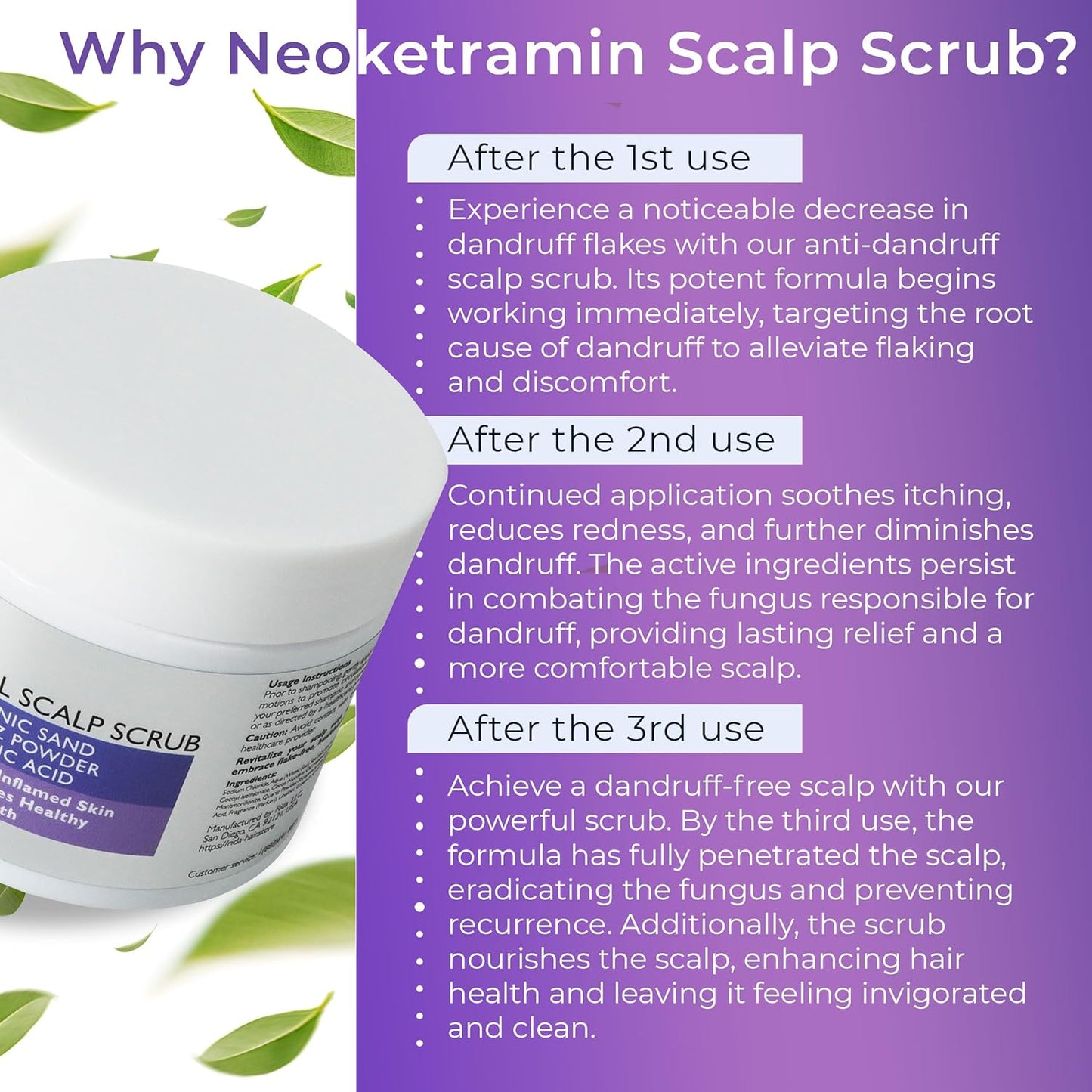 Anti-Fungal Scalp Scrub for Men & Women - Medicated Dandruff Relief for Dry Scalp | Treat Folliculitis, Psoriasis, Ringworm