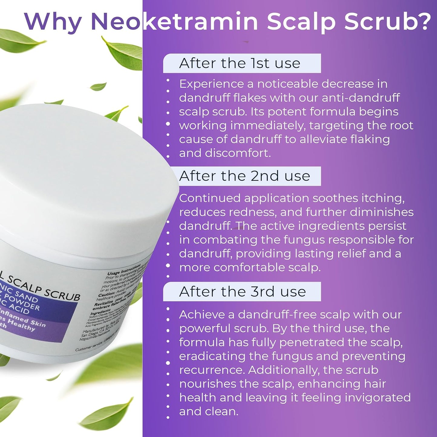Anti Fungal Scalp Scrub for Men & Women - Medicated Dandruff Relief for Dry, Itchy, Flaky Scalp | Treat Folliculitis, Psoriasis, Ringworm