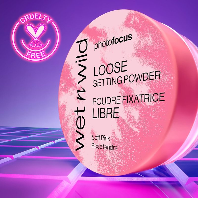 Wet n Wild Photo Focus Loose Setting Powder - Lightweight Silky Formula for Luminous Glow | Soft Pink, Blurring & Oil-Control Finish