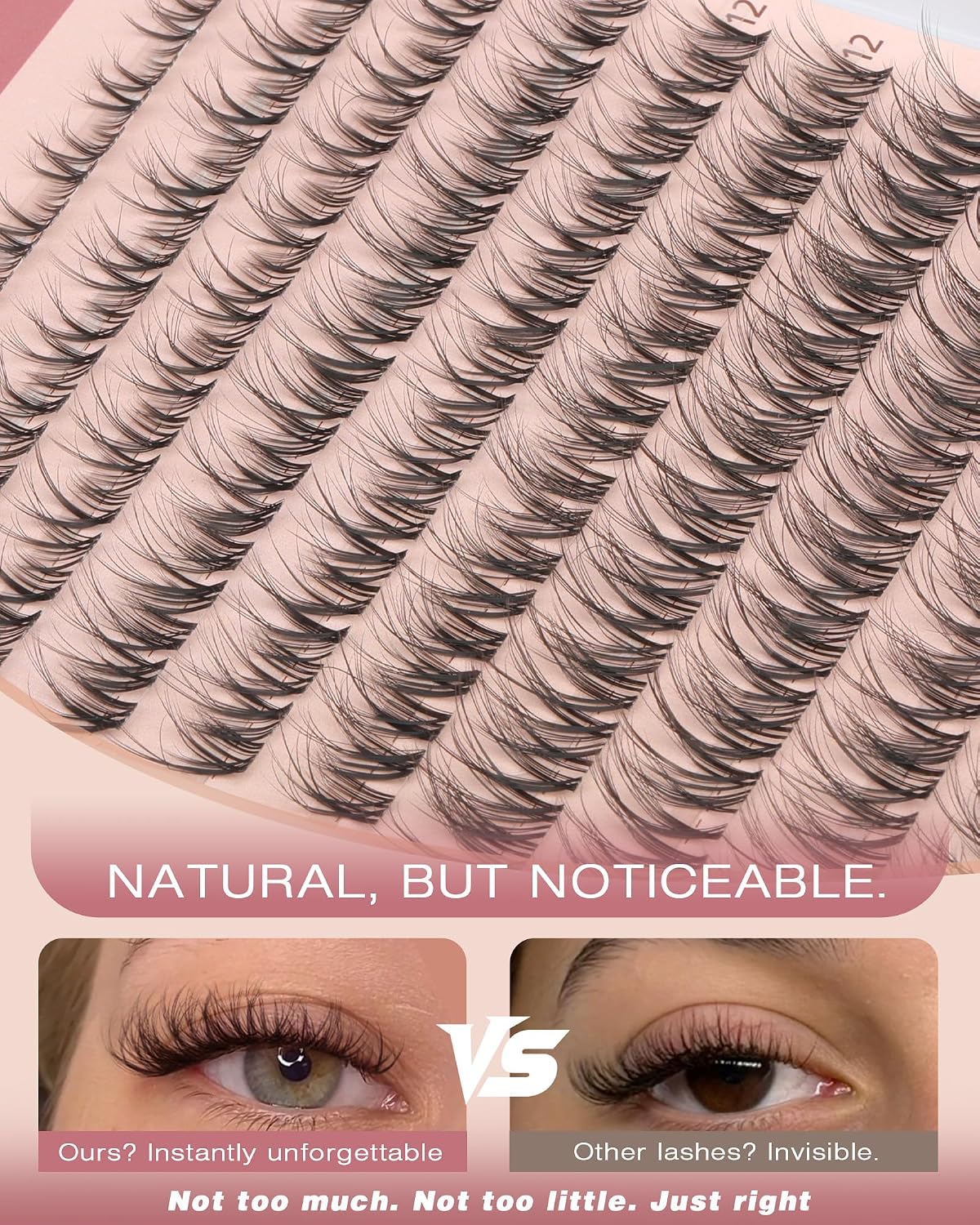 Spider Lash Clusters - Wispy Fluffy Eyelash Extensions for Natural Look | Clear Band Individual Lashes