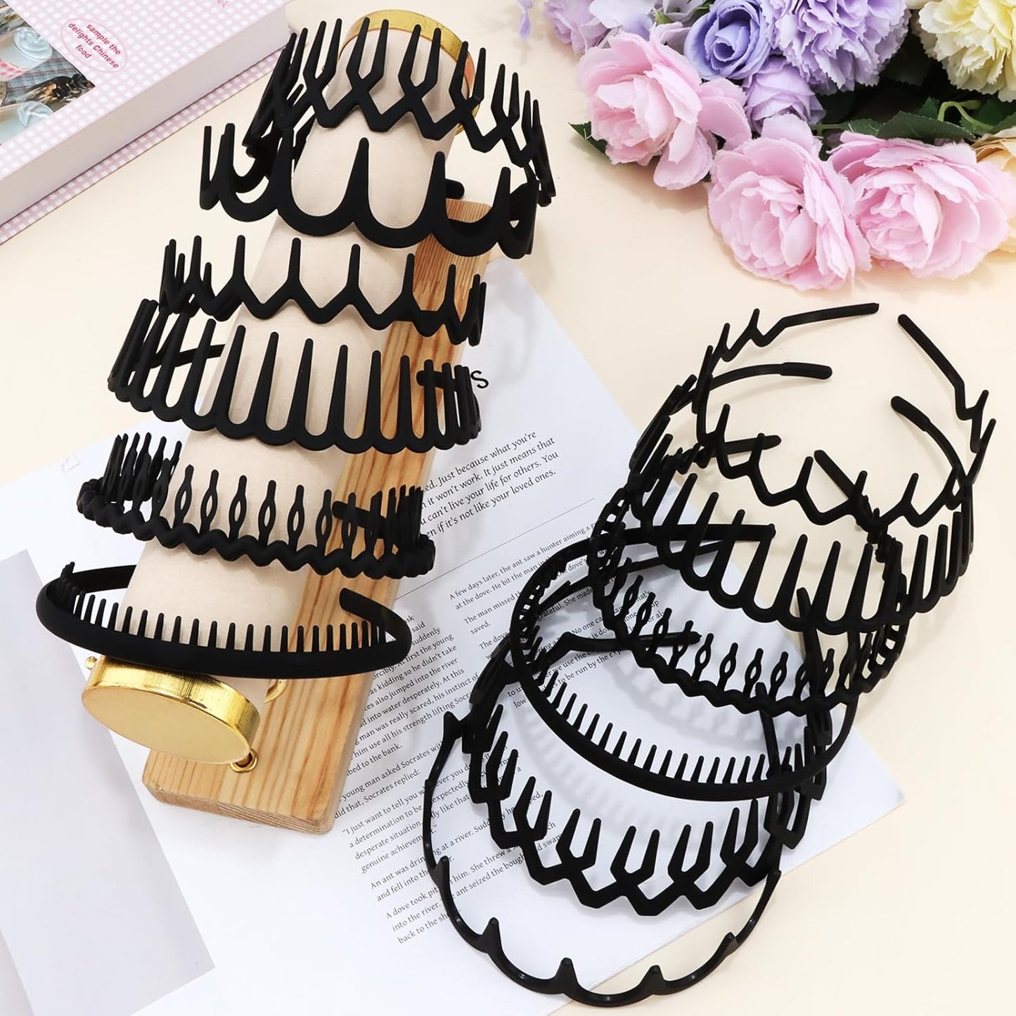 Zigzag Headbands for Women - 12Pcs Non-Slip Plastic Hair Accessories | 6 Stylish Designs