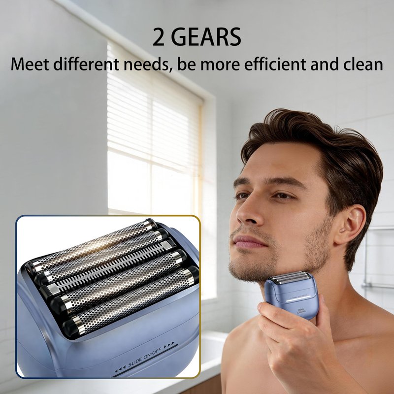 Electric Foil Shavers for Men Portable Electric Razor Mini with 5-Blade Floating Head High-Speed Motor for Close Beard & Mustache Shave Travel-Ready with Lock USB-C Rechargeable and Wet/Dry Use