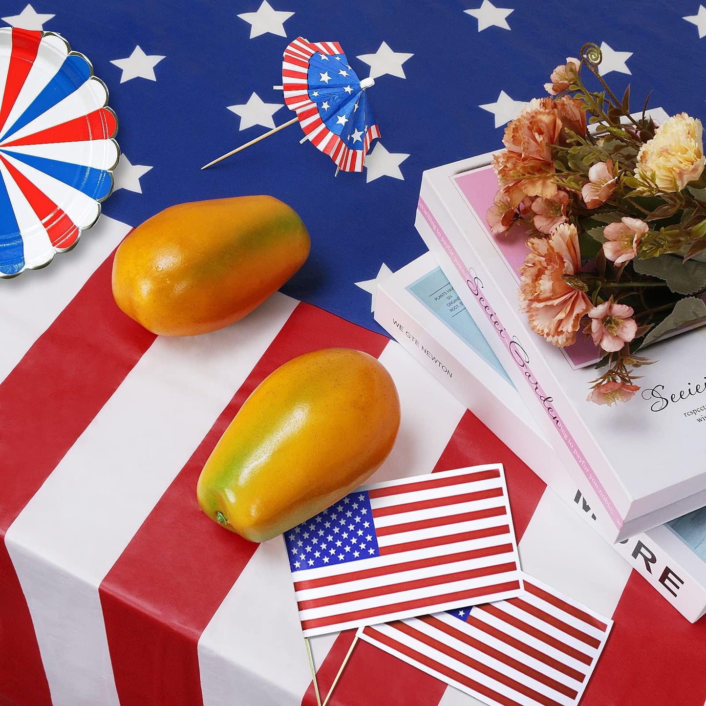 Childom 3 Pack Patriotic Tablecloths 4th of July Decorations,Disposable Plastic Tablecloths 54"x108",Patriotic Themed Party Table Cloth for Kids Birthday Party Supplies,Outside,Picnic,Camping,Memorial