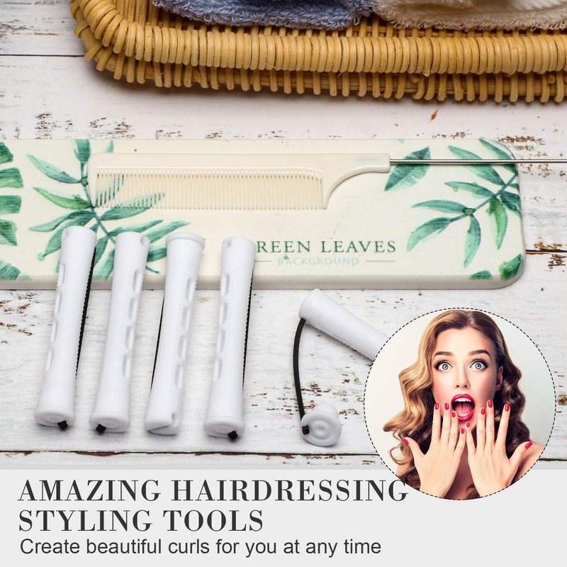 WILLBOND Cold Wave Rods - 36 Hair Perming Rollers with Steel Rat Tail Comb for Styling