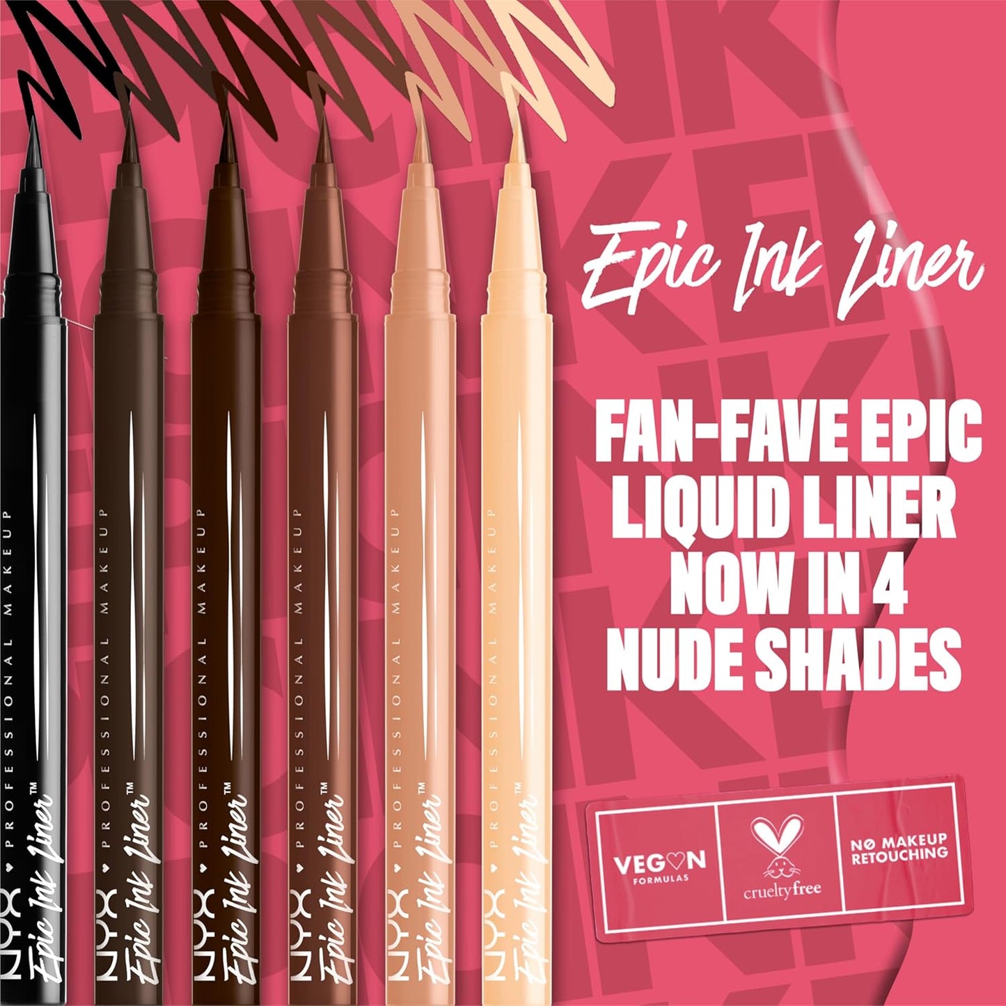 NYX Epic Ink Liner - Waterproof Liquid Eyeliner with Vegan Formula | Milk Chocolate Brown Matte