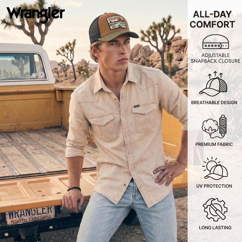 Montana West Men's Trucker Hat Set - Breathable Mesh Baseball Cap | Adjustable Snapback, 7-Panel Design