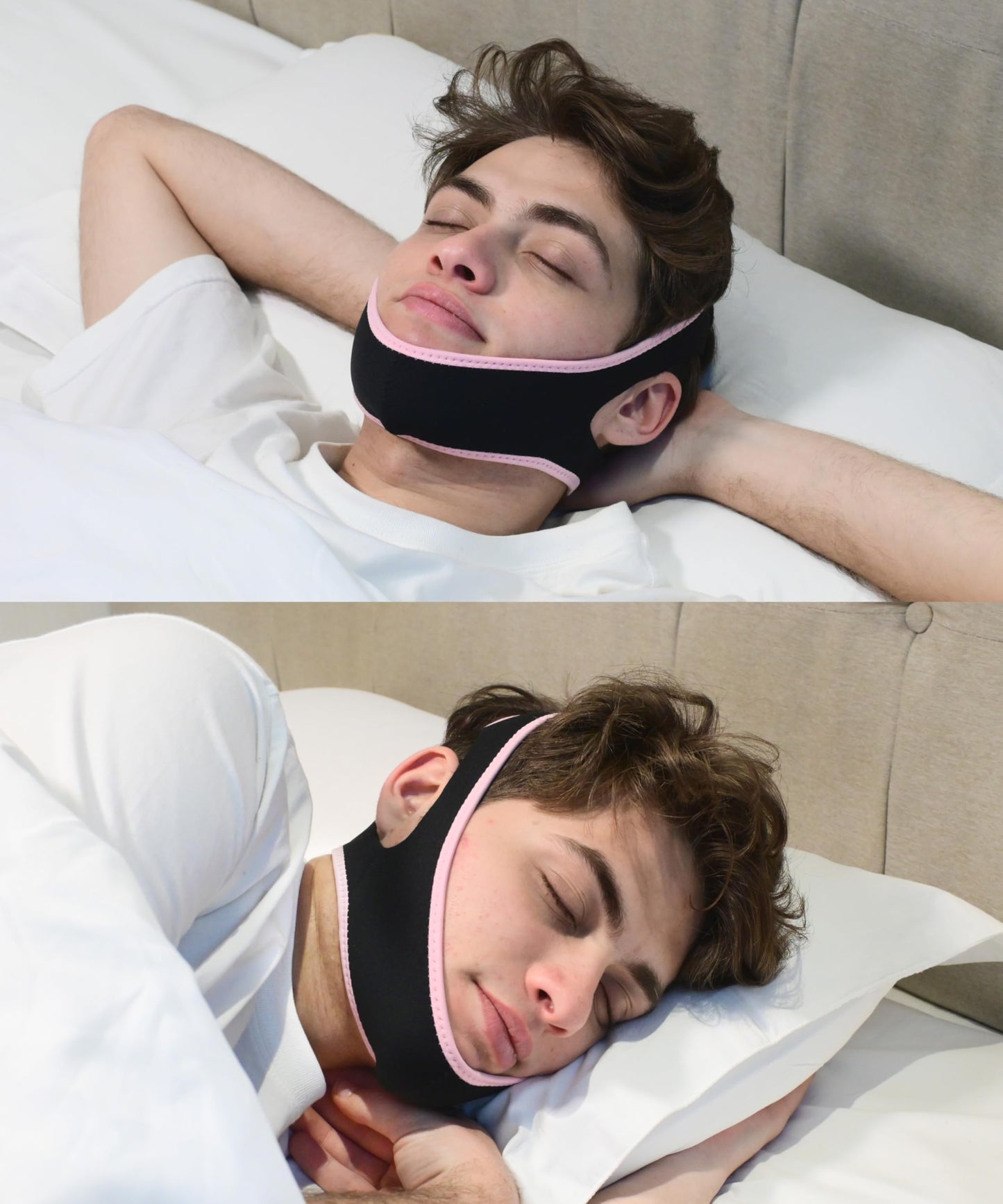 Anti Snoring Chin Strap, Chin Strap for Sleeping, Premium Airflow Jaw Strap, Stop Snoring Chin Strap, Snoring Solution for Men and Women, Breathable Chin Strap, Snoring Chin Strap (Pink)