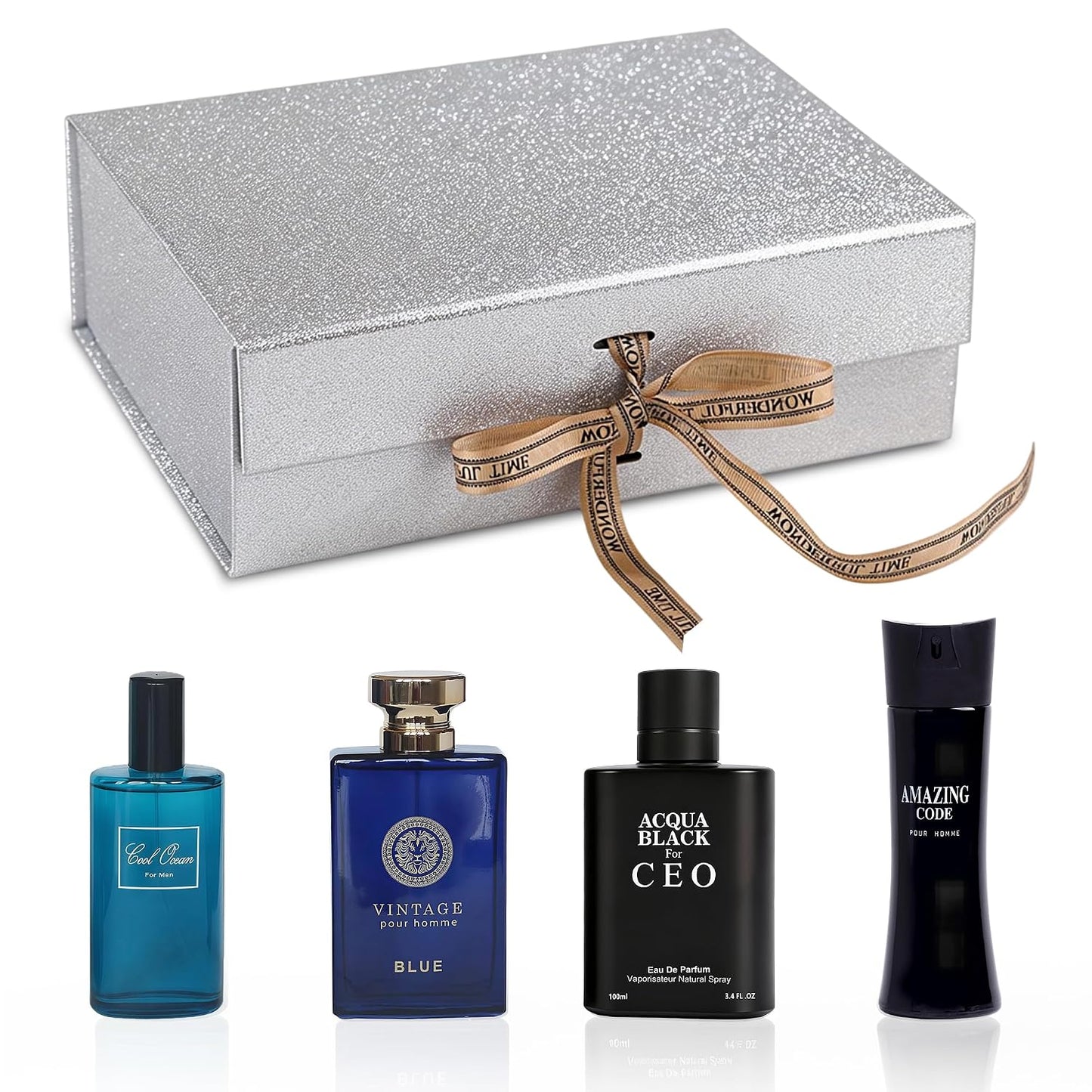 Men's Cologne Gift Set - Luxury Fragrance Collection in Premium Box | Perfect Valentine's Day Gift - 4 x 3.4 FL oz