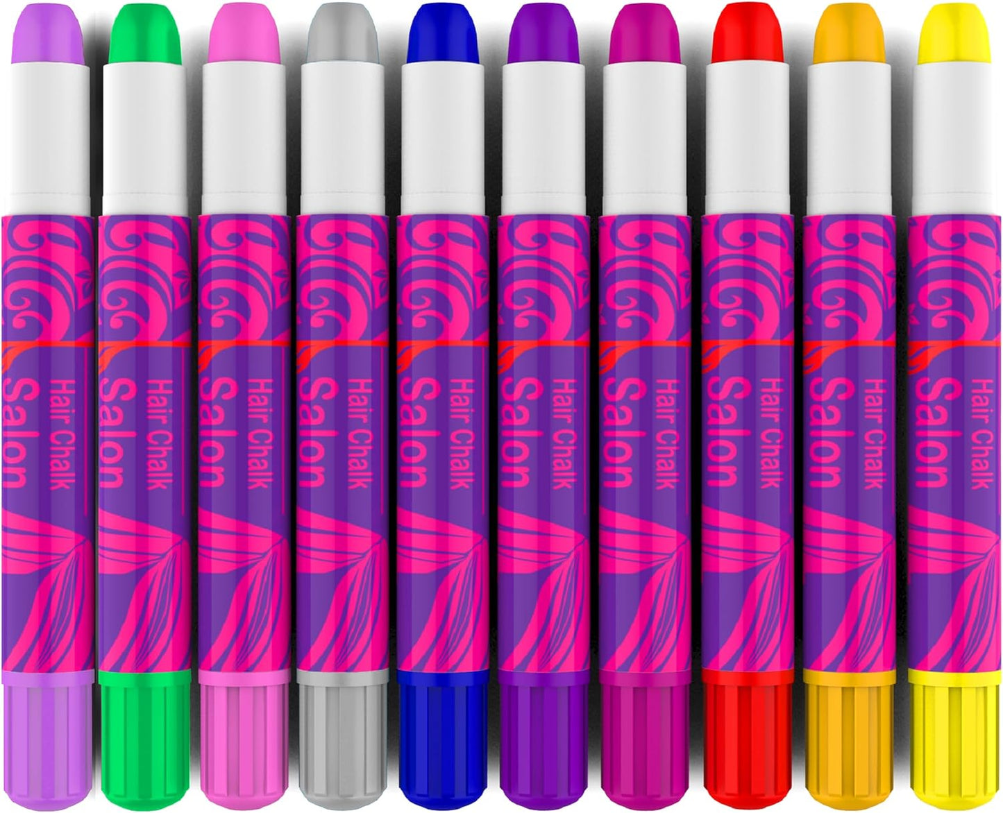 Hair Chalk Set for Girls - 10 Washable Temporary Color Pens | Perfect for Makeup, Dress-Up & Party Activities