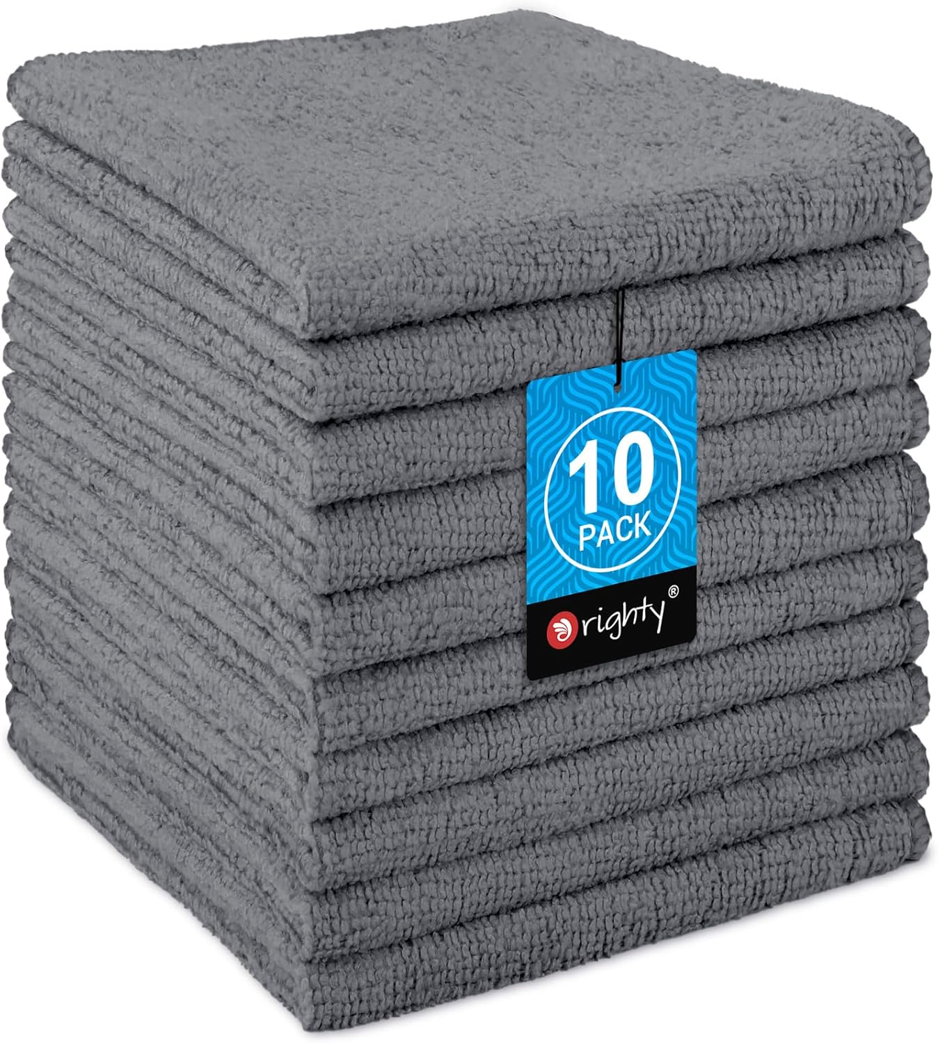 Microfiber Washcloths 20 Pack - Soft, Quick-Dry Face & Hand Towels for Travel, Gym, Spa | 11.5"x11.5", Black