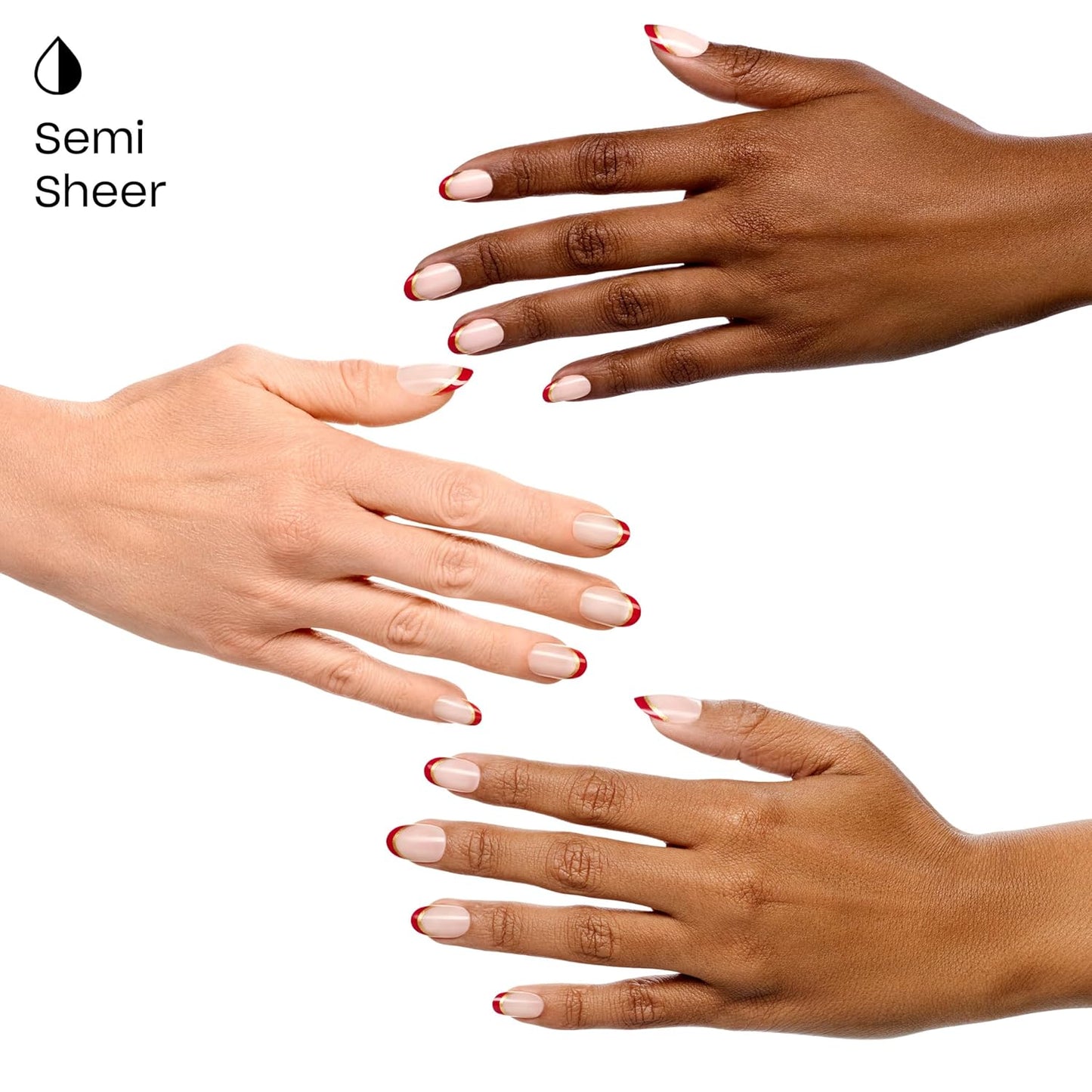 OPI On Point Press On Nails - Short Round & Squoval Nail Art | 30 Count, Long Lasting & Reusable