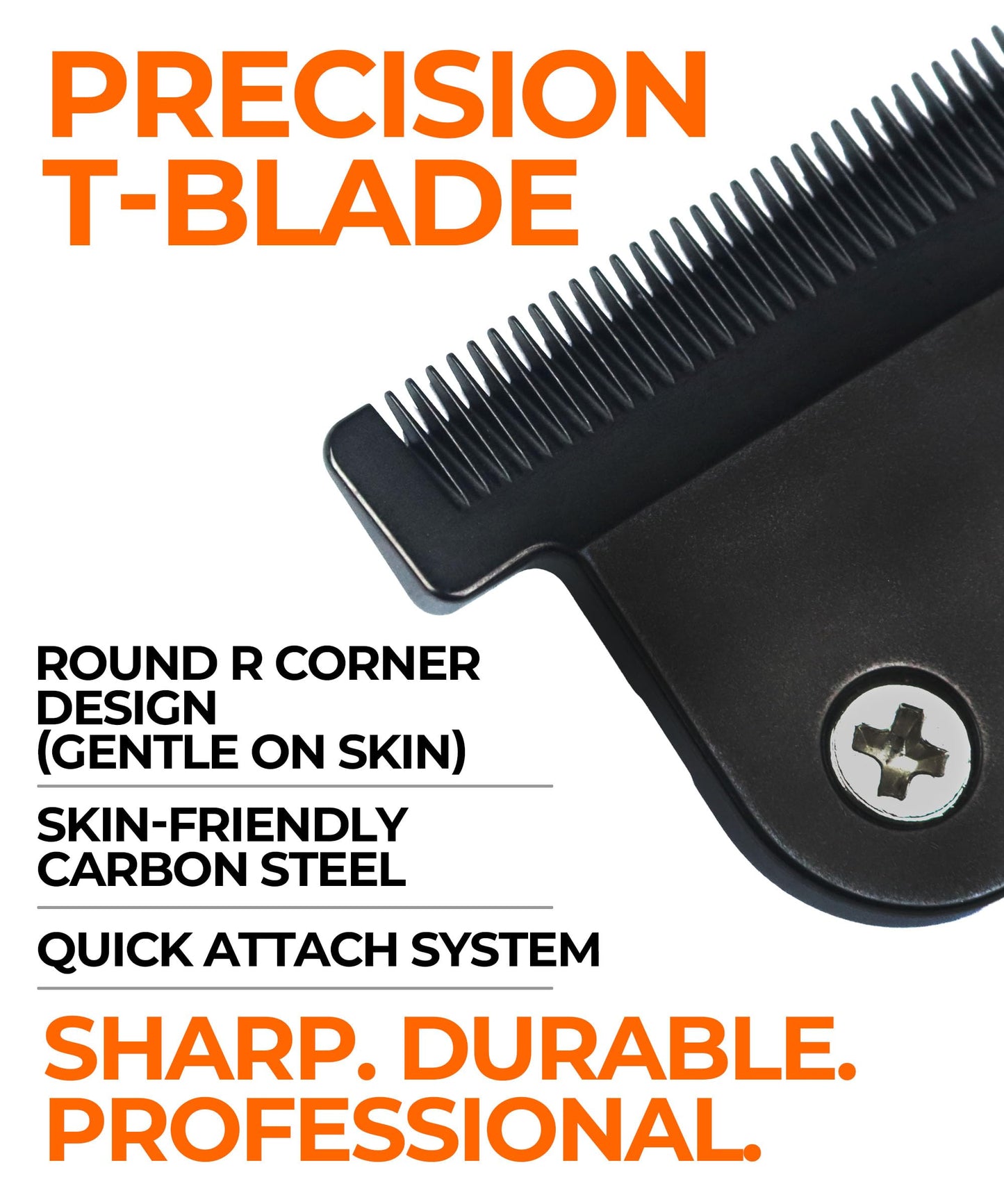 Professional T-Blade Replacement Compatible with Wahl 9864/9864SS/9686/9818A/9854L/9876L & More – Detachable Blade for Lithium-Ion Beard Trimmers (2 Black Blade + 4 Guard Combs (1mm, 3mm, 5mm, 6.5mm))