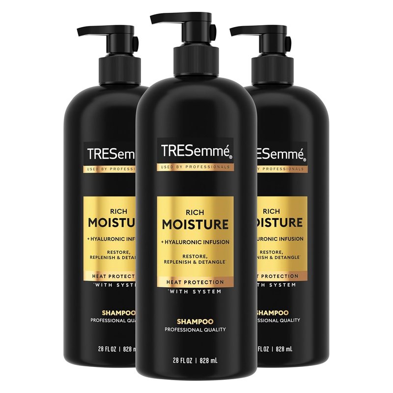 TRESemmé Rich Moisture Shampoo - Hydrating Formula for Dry Hair | 3 Count, 28 Fl Oz