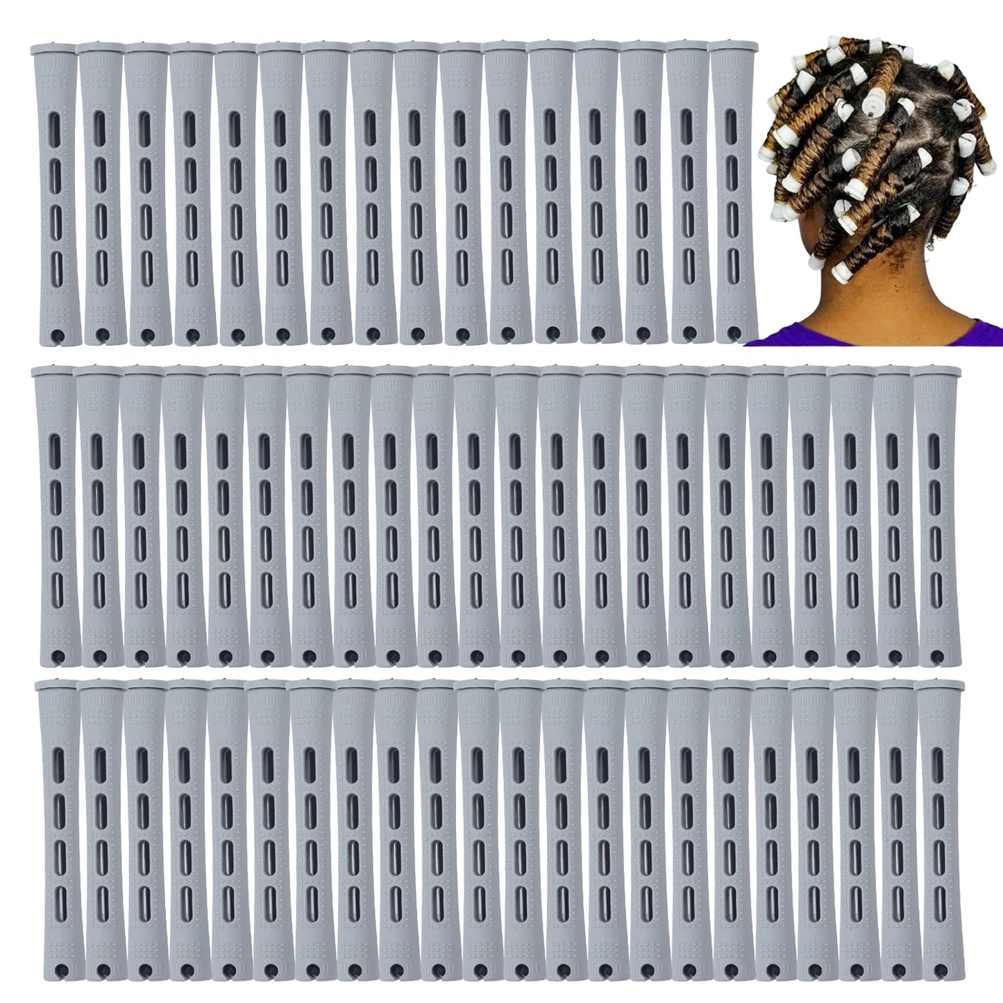 Large Perm Rods for Natural Hair Curling - Beige Styling Rollers for Long & Short Hair