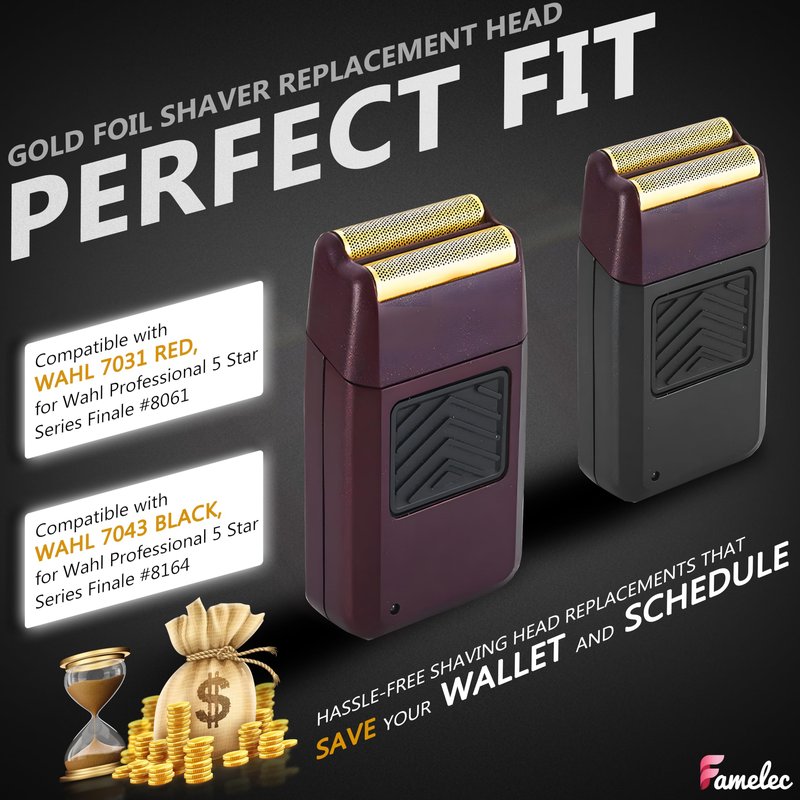 FAMELEC Foil & Cutter Bar Assembly Replacement for Wahl Professional 5 Star Series Shaver Models 7031-100, 7043-100, High-Performance Shaver Accessories Compatible with Wahl Replacement Head