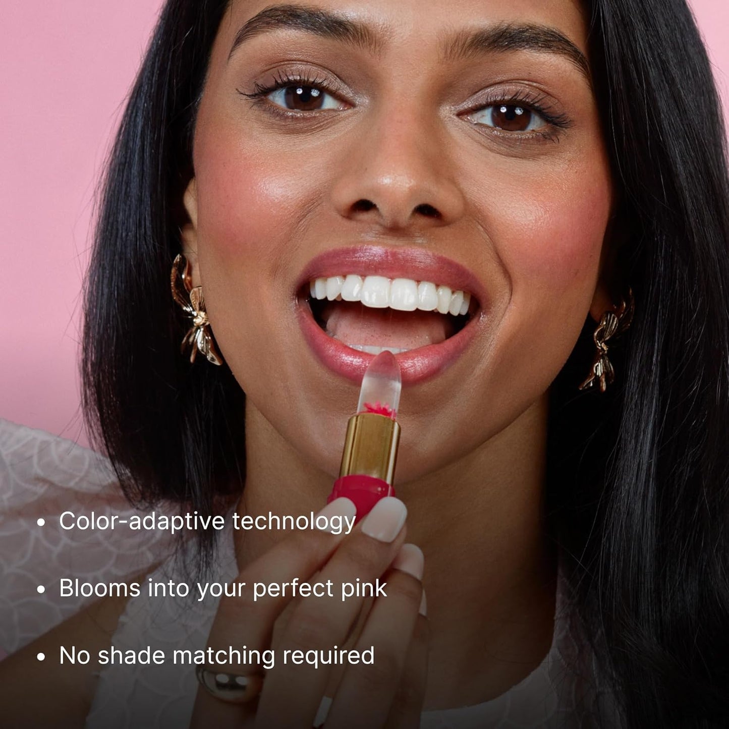 Winky Lux Flower Balm - pH Color Changing Lip Balm | Vegan Hydrating Sheer Pink Lipstick with Vanilla Scent
