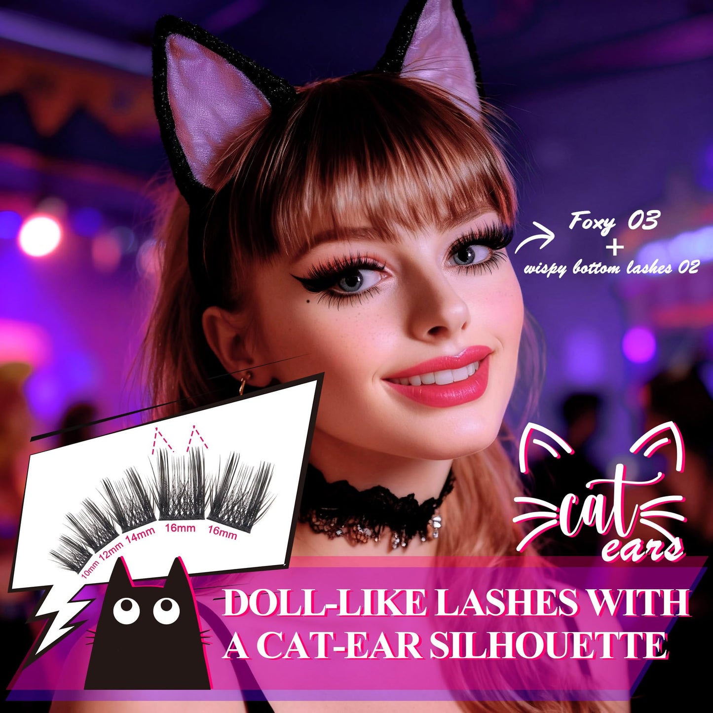 Foxy Beauty Natural Lash Clusters - Wispy & Fluffy Lash Clusters WideSpan Eyelash Clusters Lash Extension with FREE Bonus Lower Lashes