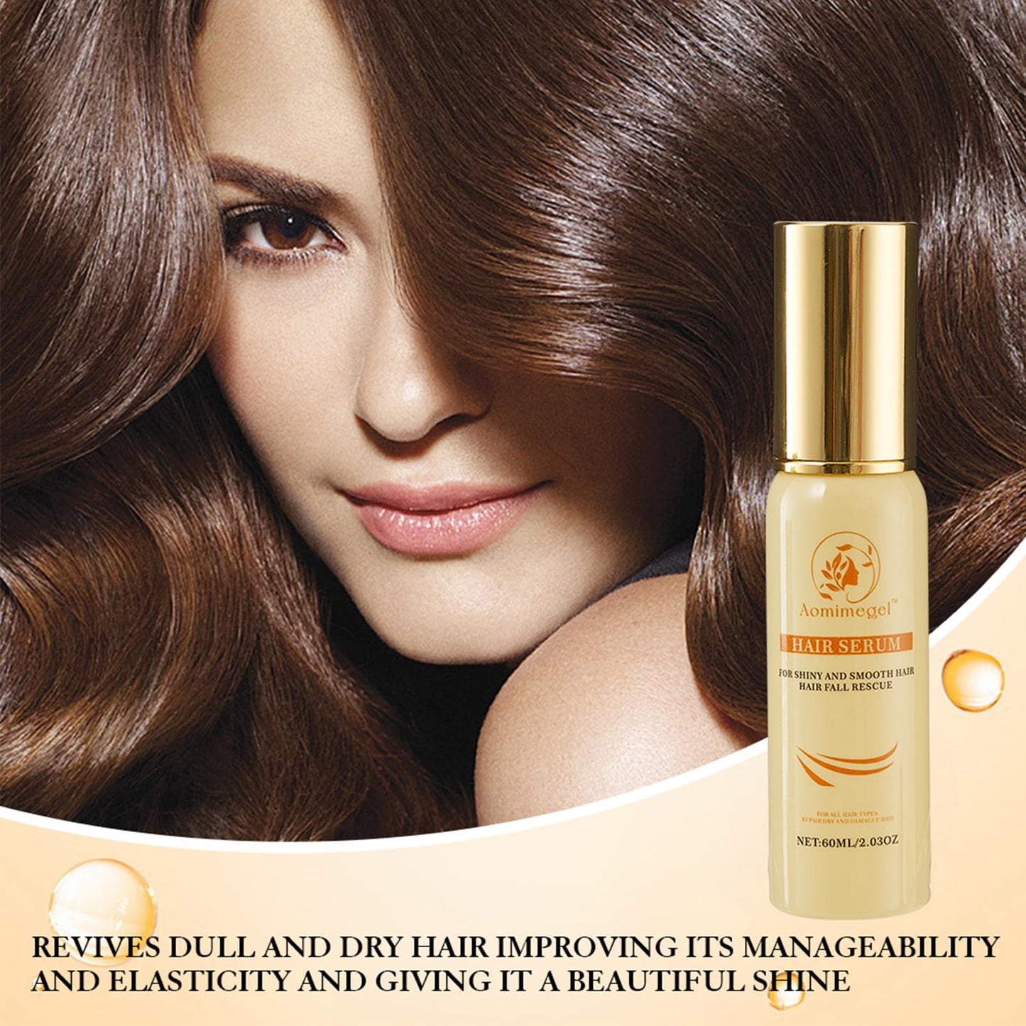 Aomimegel Argan Hair Oil Hair Serum Cold Pressed Weightless Argan Oil Hair Treatment for Dry Damaged Hair 2 floz