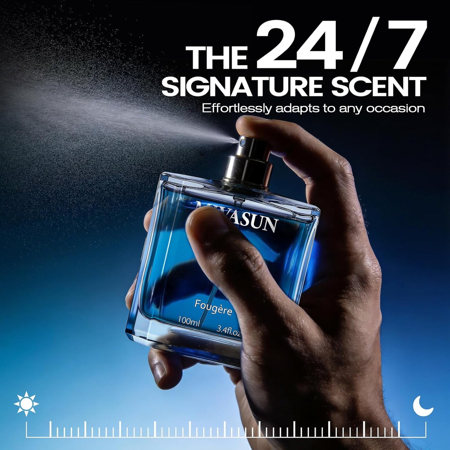 MivaSun Luxury Cologne for Men - Long Lasting Woody Aromatic Fragrance | 100ml Eau de Parfum with Lemon, Cedarwood & Patchouli