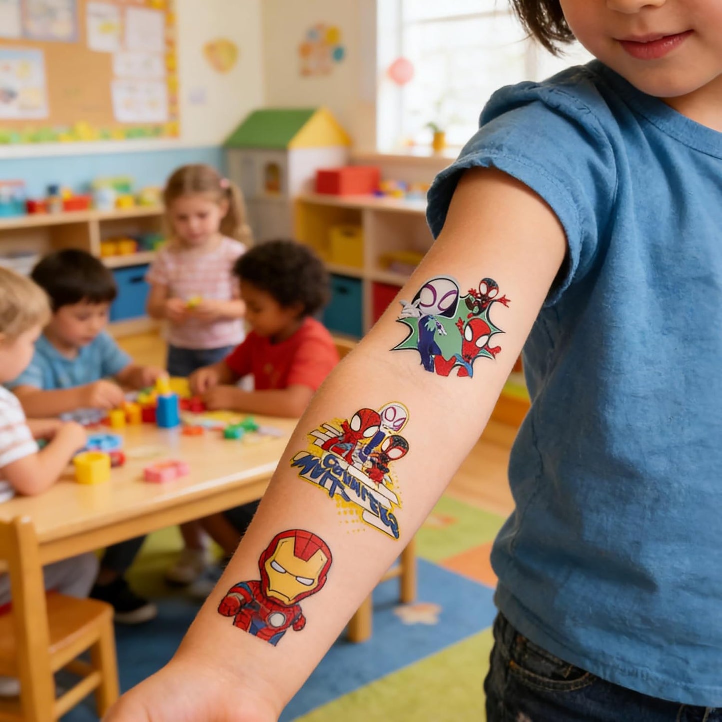 Cartoon Spider Temporary Tattoos - 60 Pcs Birthday Party Favors | Fun Stickers for Kids Activities & Rewards