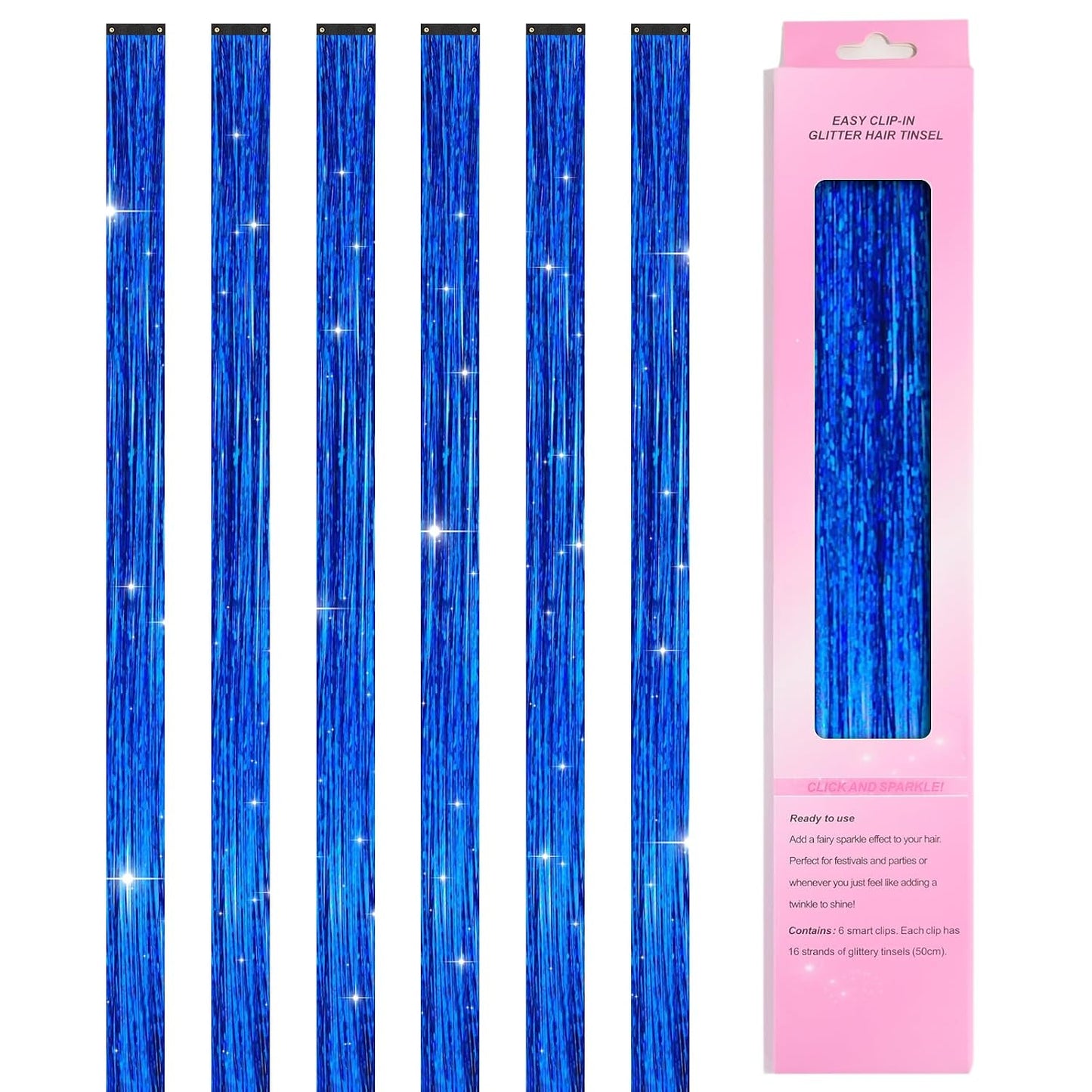 12 Colors Hair Tinsel Kit - 48 Inch Heat Resistant Hair Extensions | 3600 Strands Sparkling Glitter for Festivals & Parties