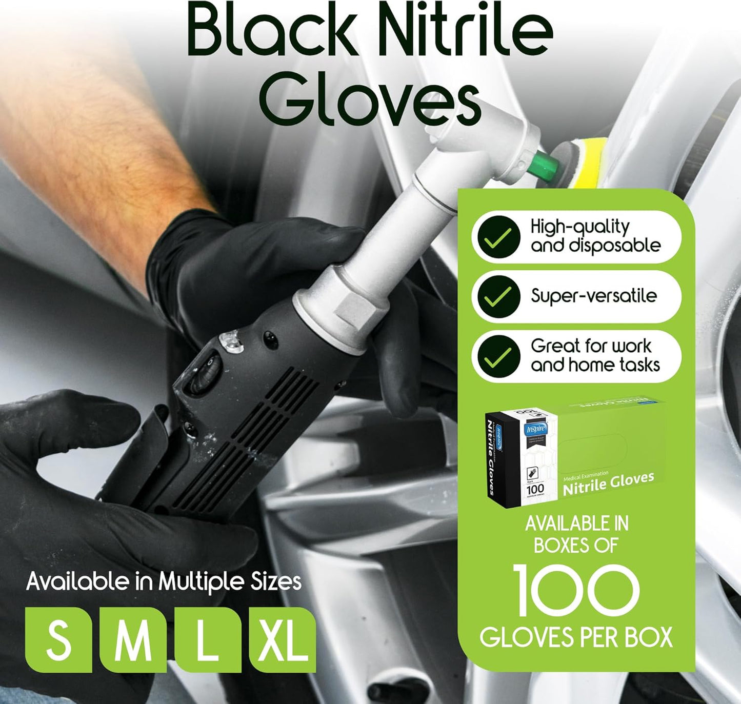 Black Nitrile Disposable Gloves - 4.5 Mil Safety Medical & Cleaning | Durable & Comfortable