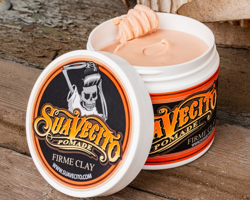 Suavecito Pomade Firme Clay for Men - Strong Hold, Low Shine Matte Finish - Professional Hair Styling Clay for Added Volume and Definition - 5 oz