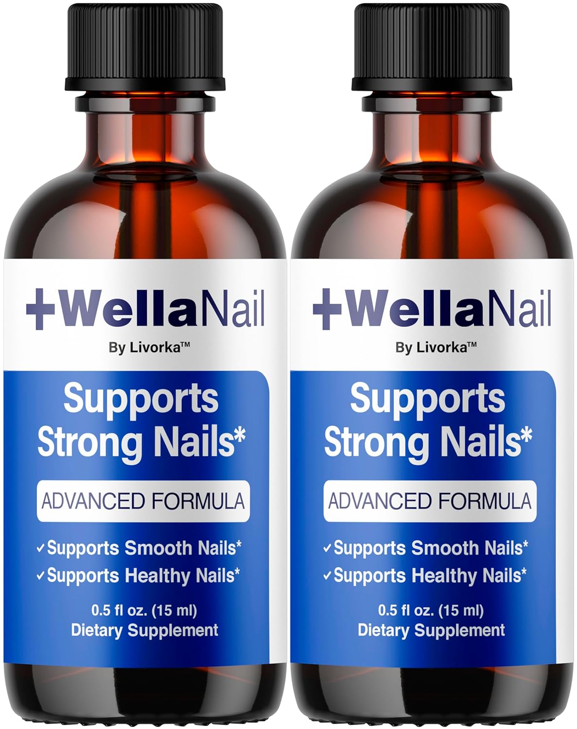 WellaNail Drops - Advanced Liquid Nail Supplement for Maximum Strength & Health | 2-Pack, All-Natural Formula