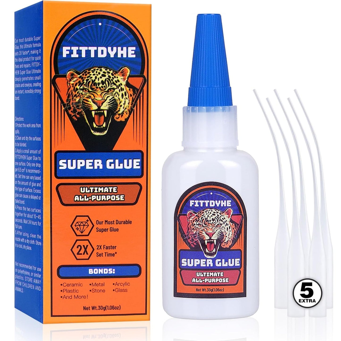 Clear Super Glue - Strong Fast Drying Waterproof Adhesive for Plastic, Metal, Wood | 30g (1.06 oz) DIY Craft & Repair