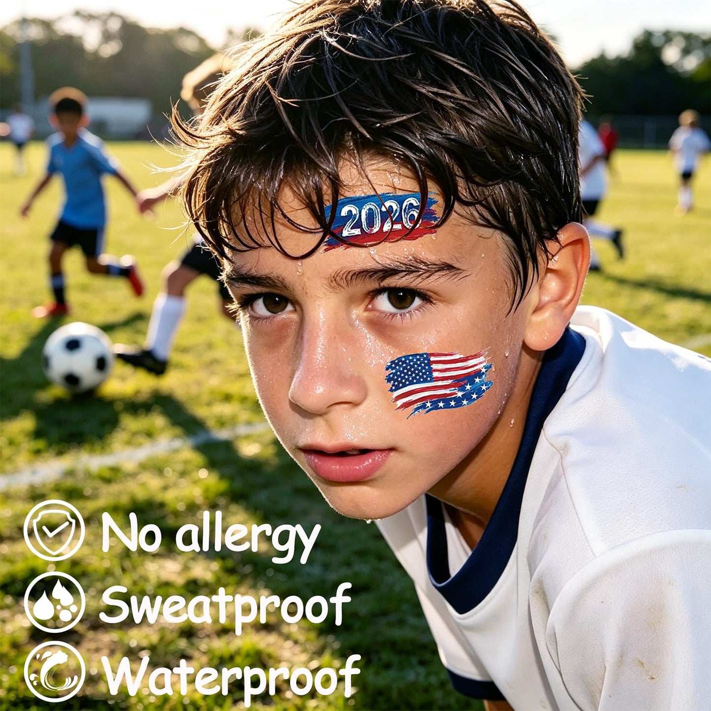 90 PCS World Cup 2026 Temporary Tattoos Stickers for Fans - Waterproof Sweatproof Soccer Temporary Tattoos, World Cup Merchandise Party Favors, Gift Idea for Teenagers, Adults, Boys and Girls