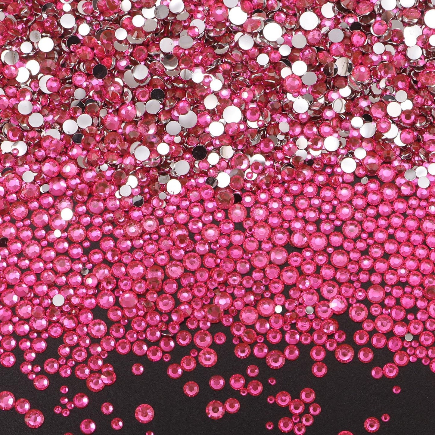 Flatback Rhinestones for Crafts - 10,000 Pcs Black Crystal Gems | 2-5mm Resin Glitter for DIY Nail Art & Clothing Accessories
