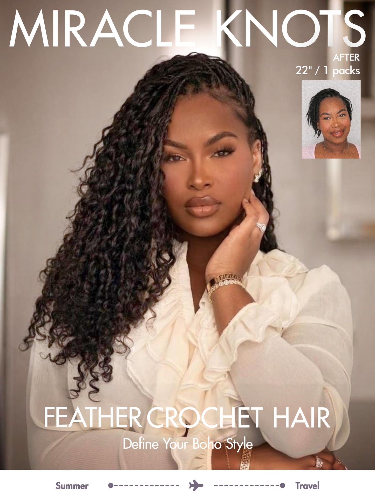 LUVME Deep Wave Crochet Hair for Black Women, 16 Inch 130g About 100 Strands, Pre-Separated & Pre-Fluffed Human Crochet Hair Extensions, Soft Natural Look, Lightweight & Tangle-Free