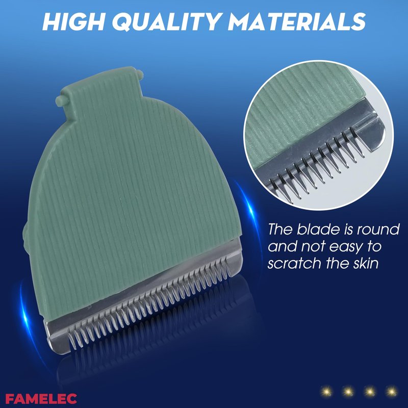 FAMELEC Compatible with Meridian Trimmer Blades, for Meridian Trimmer Replacement Blades Fit for Meridian Electric Body Trimmer, with Green Hygienic Ceramic Blade for Meridian Shaver (Onyx & Sage)