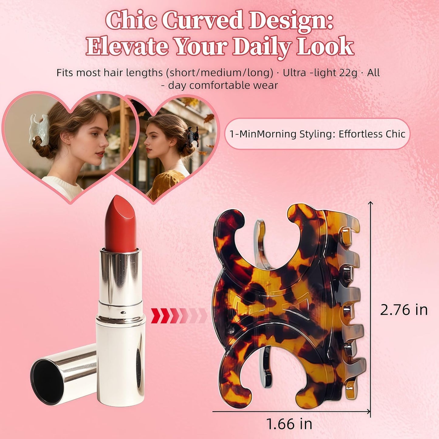 Butterfly Hair Claw Clips - 4 Pack Medium Size (2.76 x 1.66 in) | Durable Acetate for Secure Updos