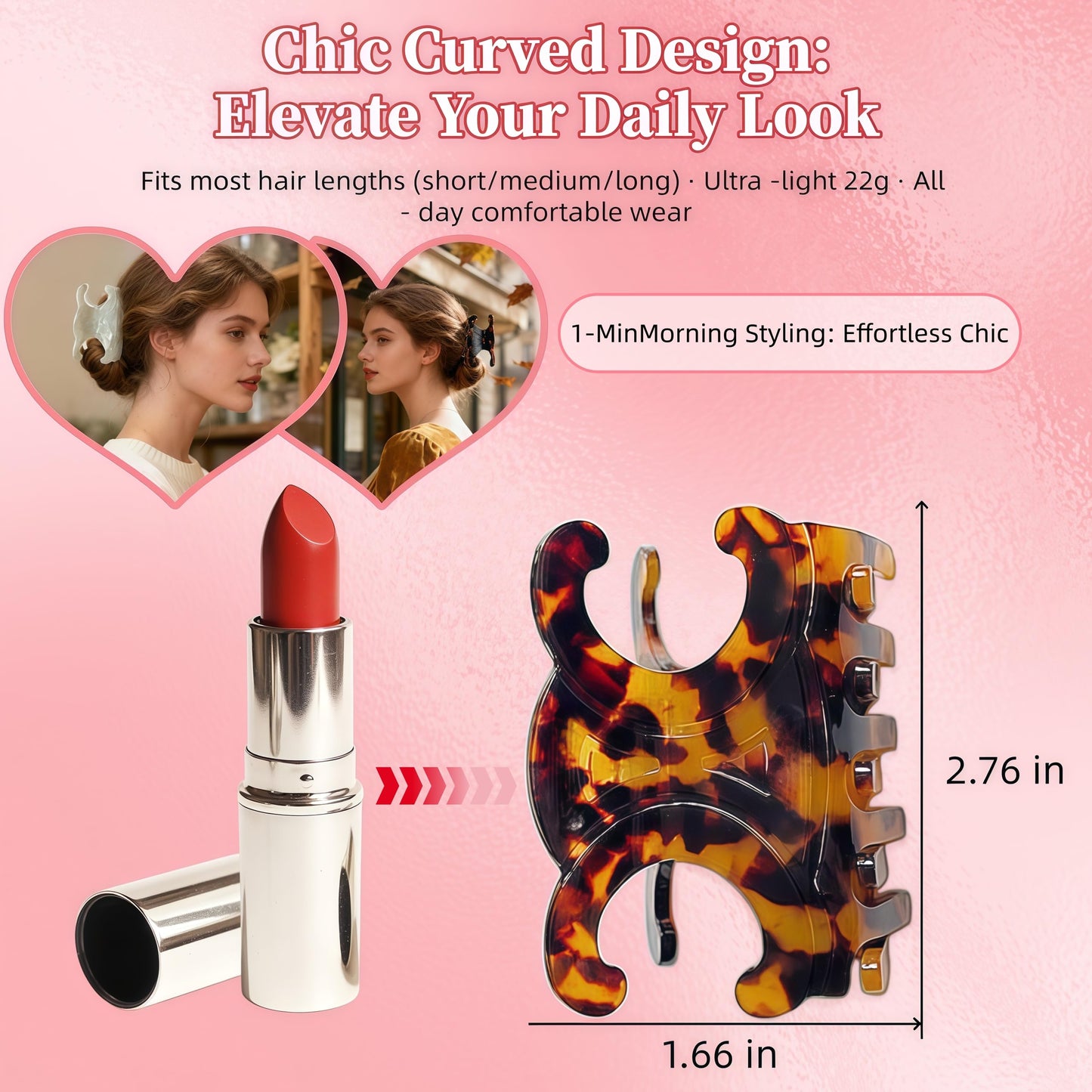 Butterfly Hair Claw Clips, 4 Pack, Medium Size (2.76 x 1.66 in)