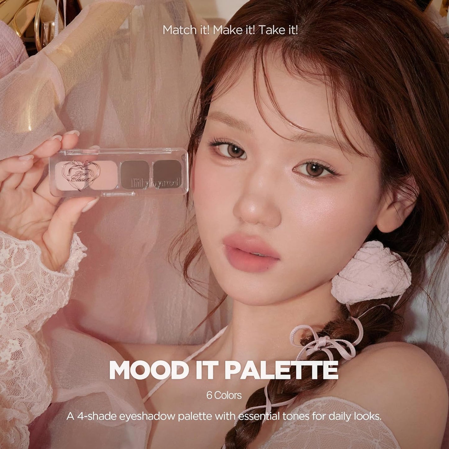 Mood It Palette - 4-Shade Korean Eyeshadow Palette for Daily Wear | Soft Blending, Buildable Coverage, Matte & Shimmer Finish, 0.11 oz (01 Fresh It)