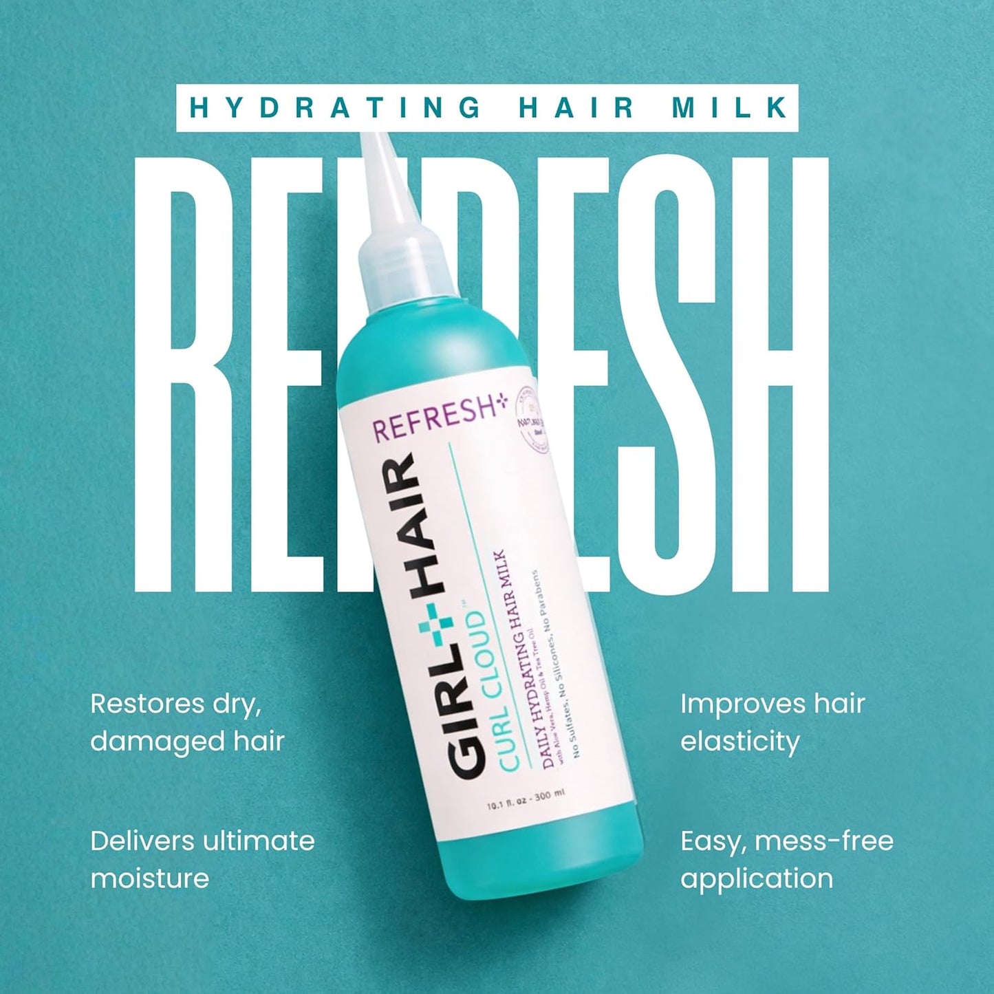 Daily Hydrating Hair Milk - Deep Hydration for Dry Hair | Aloe Vera, Biotin & Coconut Water | 10.1 Fl Oz