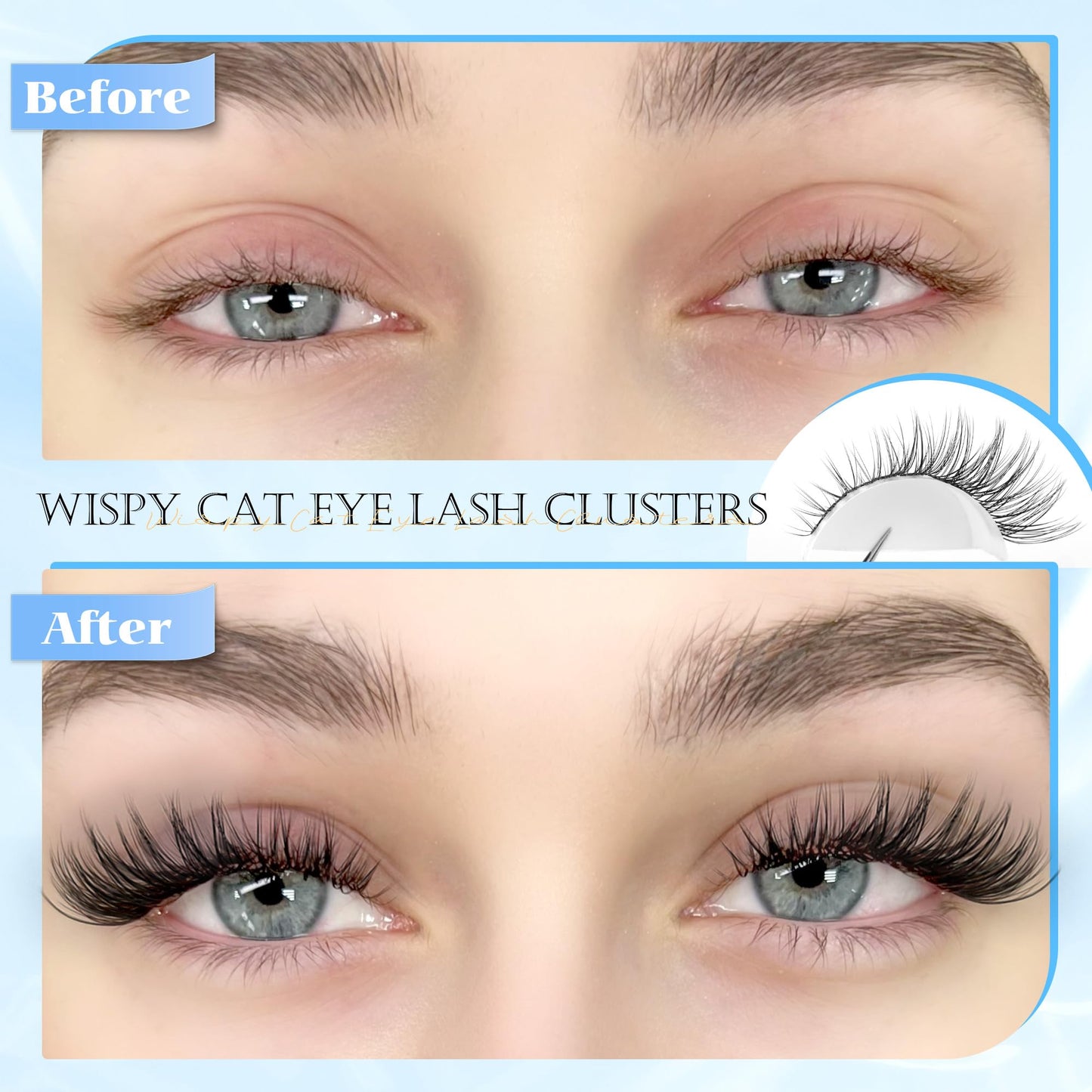 Natural Lash Clusters Wispy Eyelash Clusters Natural Lashes Clusters with Thin Band