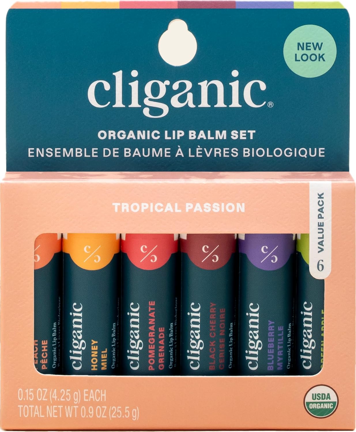 Organic Lip Balm Set - 6 Flavors of 100% Natural Hydrating Moisturizers | Perfect Gift for Dry Cracked Lips
