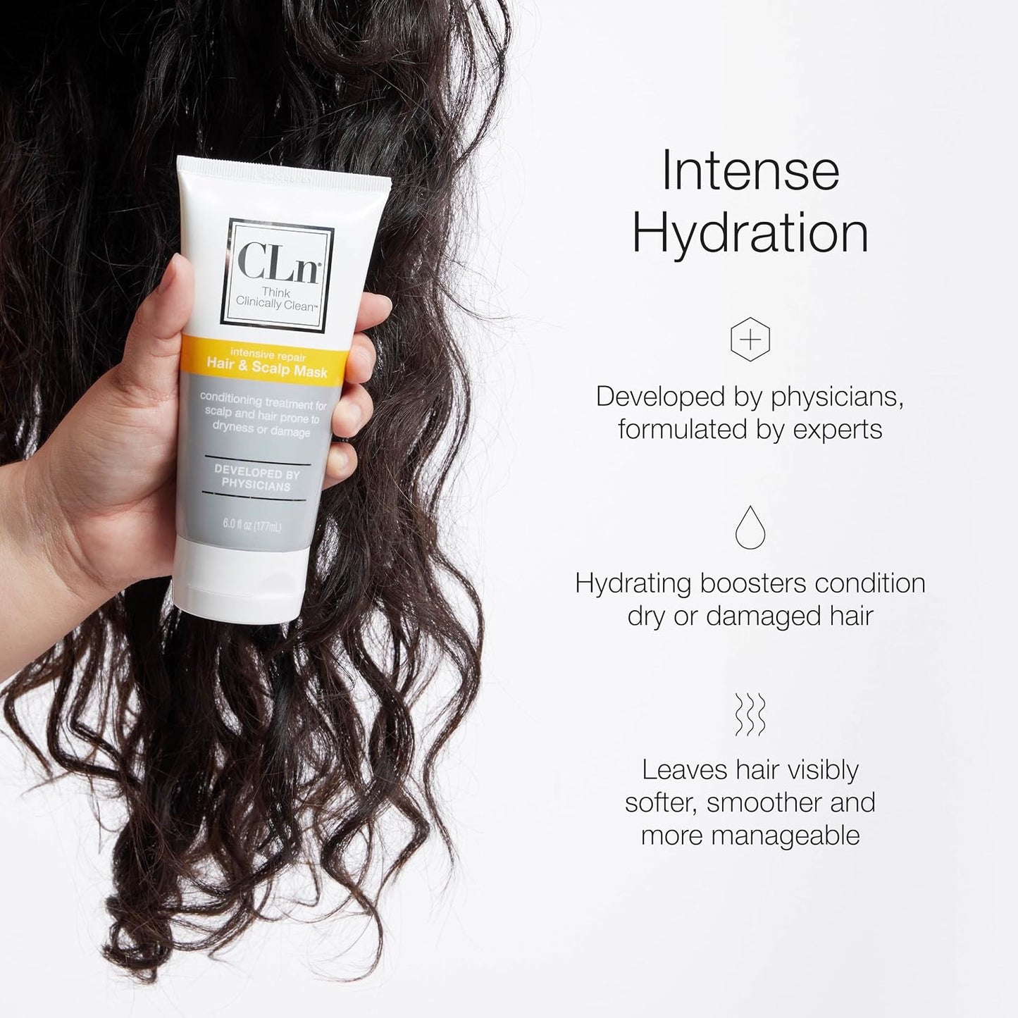 CLn® Hair & Scalp Mask Conditioner - Deep Hydrating Treatment for Dry, Damaged Hair | Eucalyptus Scent, 6 fl. oz.
