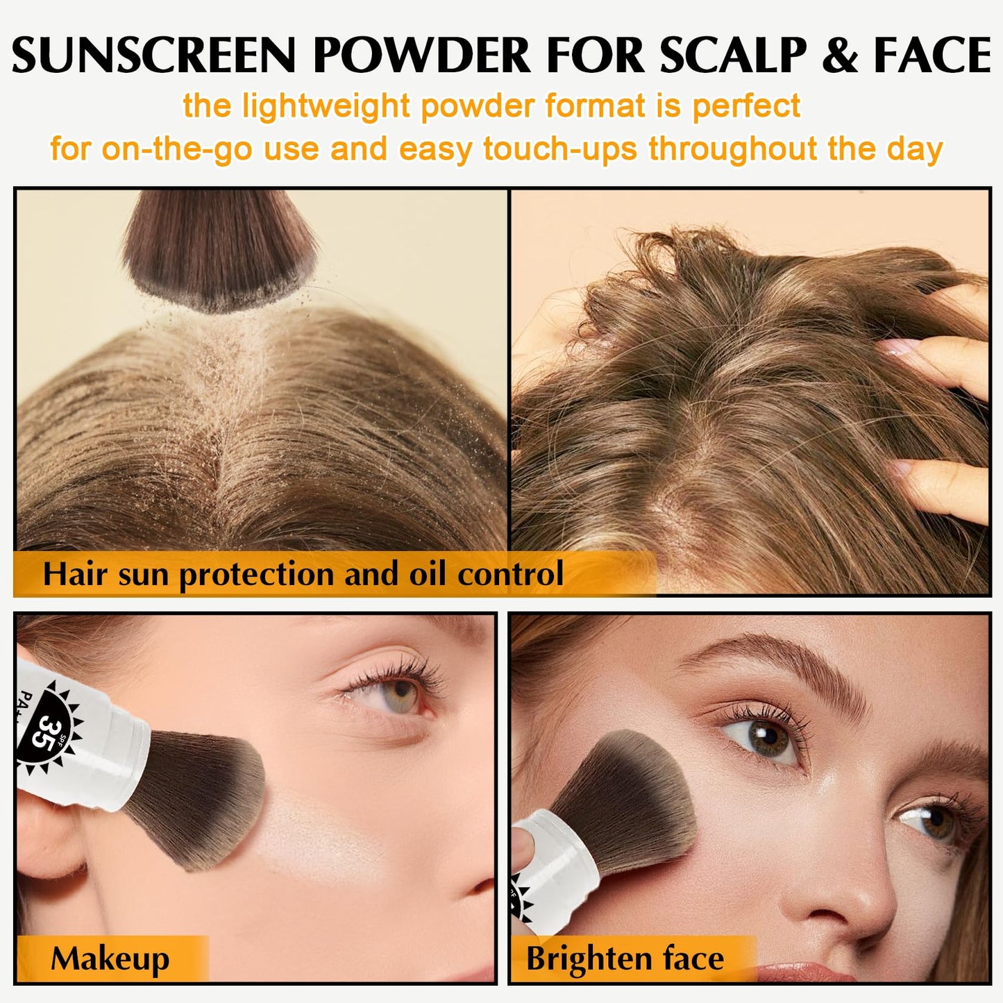 IONSGAKO Mineral Powder Sunscreen SPF35 Setting Powder for Face,Translucent