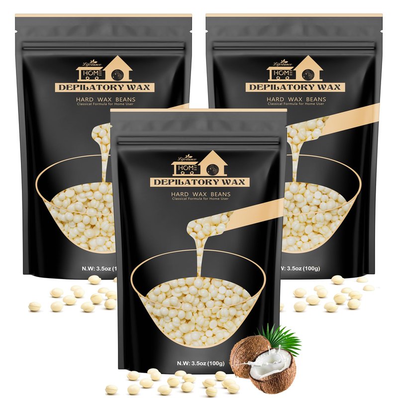 Lifestance Brazilian Bikini Wax Beads | Coconut | 300g Hard Wax for Hair Removal on Face, Body, Legs - Pearl Beads for Waxing Warmers