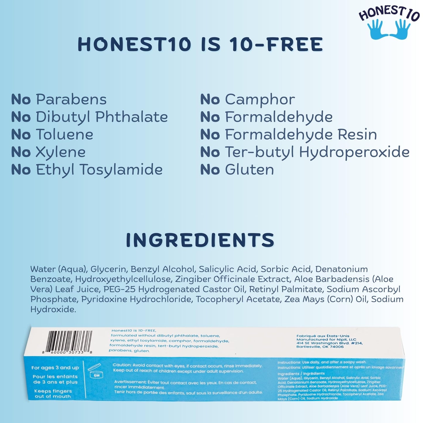 Honest10 Nail Biting Prevention Click Pen for Kids - Break The Thumb Sucking Habit - Safe Bitter Nail Formula, Lab Tested & Pediatric MD Approved - Easy Application, Mfr in USA (0.25 oz)