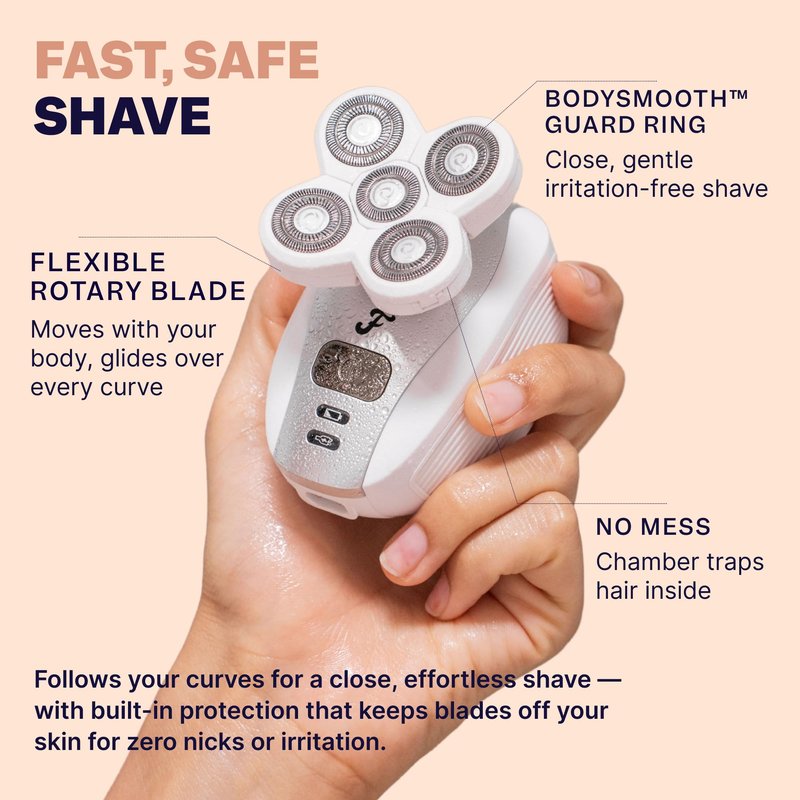 Freebird FlexSeries Electric Razor for Women - Silk Smooth Legs, Body Hair, & Pubic Shaver - for Private Area, Sensitive Skin, Bikini Trimmer (Shaver Kit + Replacement Blade + Charging Dock)