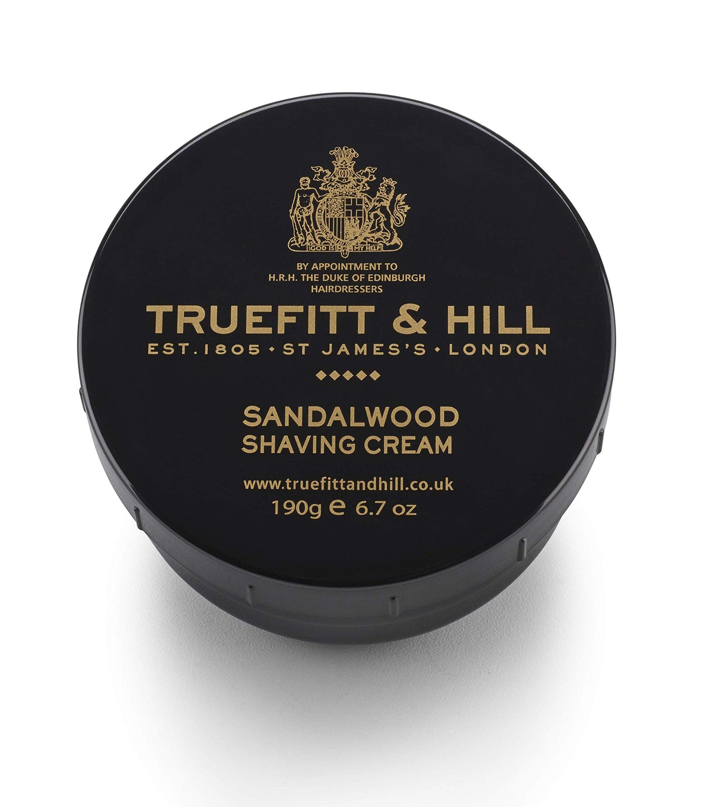 Truefitt & Hill Sandalwood Shaving Cream Bowl for Men, Fresh Classic scent, 6.7 oz.