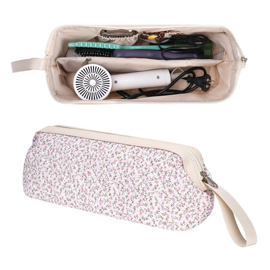 idoltimes Hair Tools Travel Bag, Quilted Hair Tool Bag for Women, Portable Hair Dryer Organizer Case Compatible with Dyson Airwrap Styler
