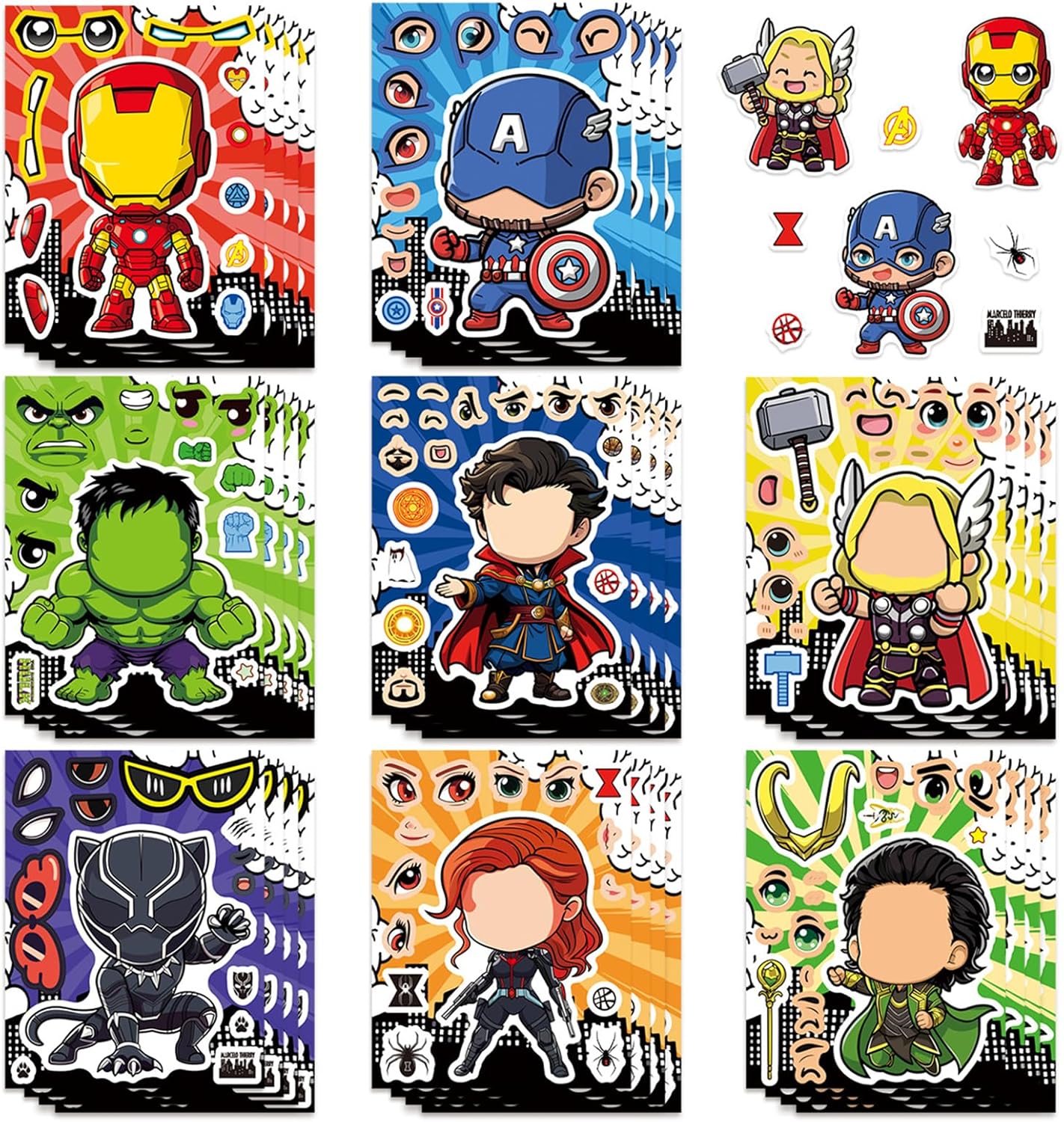 Pokémon Stickers - Cute Cartoon Monster Characters for DIY Projects | Kawaii Make-a-Face Party Favors (24 Sheets)