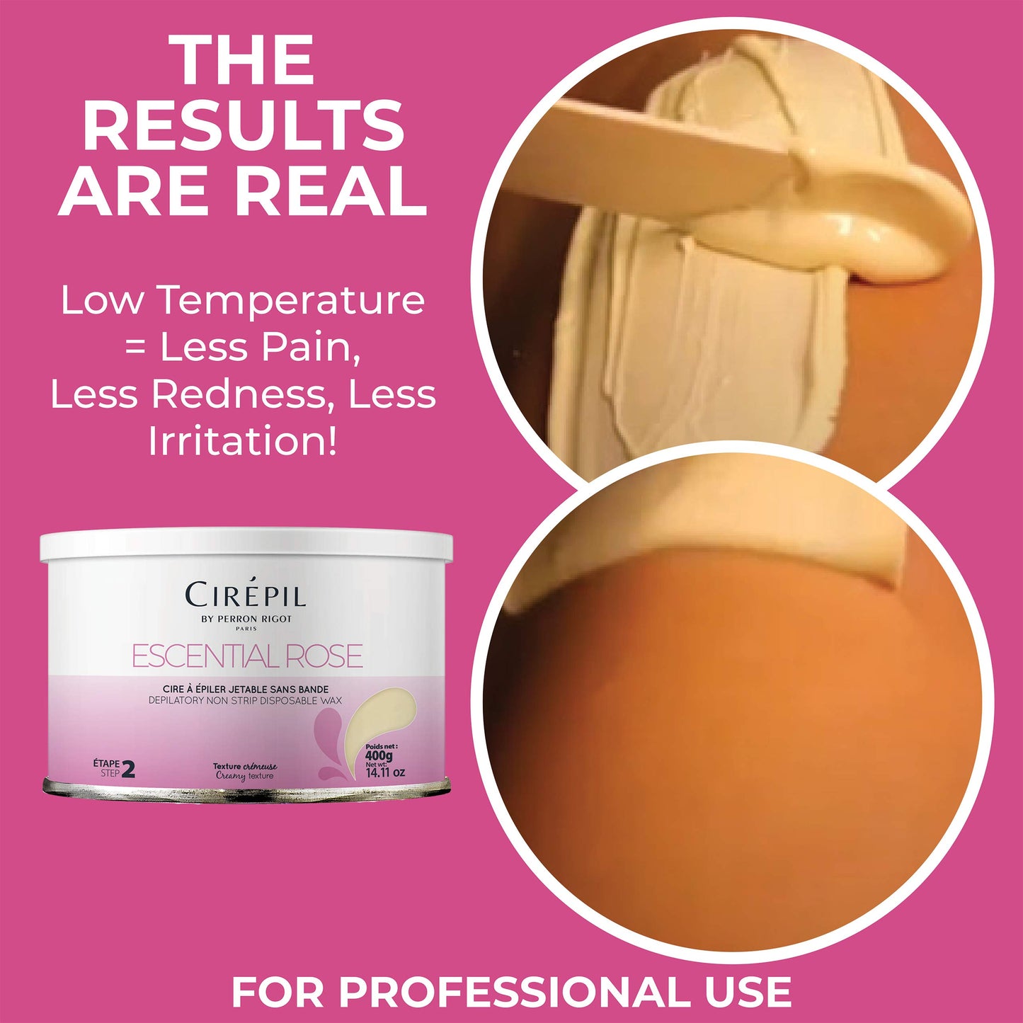 Cirepil - Escential Rose - Light Rose Scent - All-Purpose, Creamy Texture - Perfect for Bikini Waxing